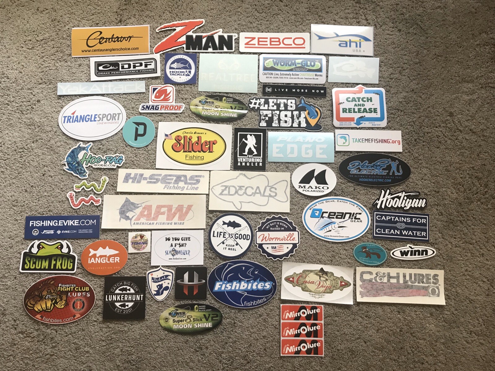 50 Fish Fishing Outdoor STICKERS #50E AFW Real Tree Drake Lunkerhunt Scum Frog 50 Fish Fishing Outdoor STICKERS #50E AFW Real Tree Drake Lunkerhunt Scum Frog