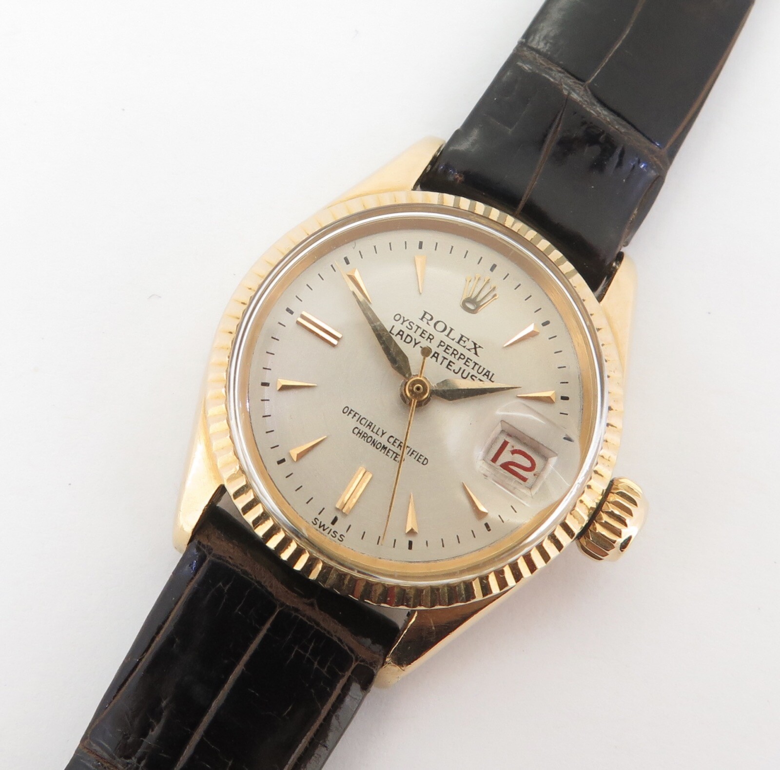 .Vintage 1960 Rolex Oyster Datejust Ladies Automatic 18K Watch 6517 + Papers .Vintage 1960 Rolex Oyster Datejust Ladies Automatic 18K Watch 6517 + Papers