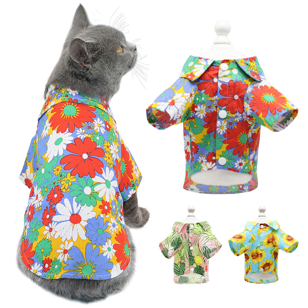 Hawaiian Shirts for Dogs Cool Summer Pet Beach Clothes Puppy Floral Costume S-XL Hawaiian Shirts for Dogs Cool Summer Pet Beach Clothes Puppy Floral Costume S-XL