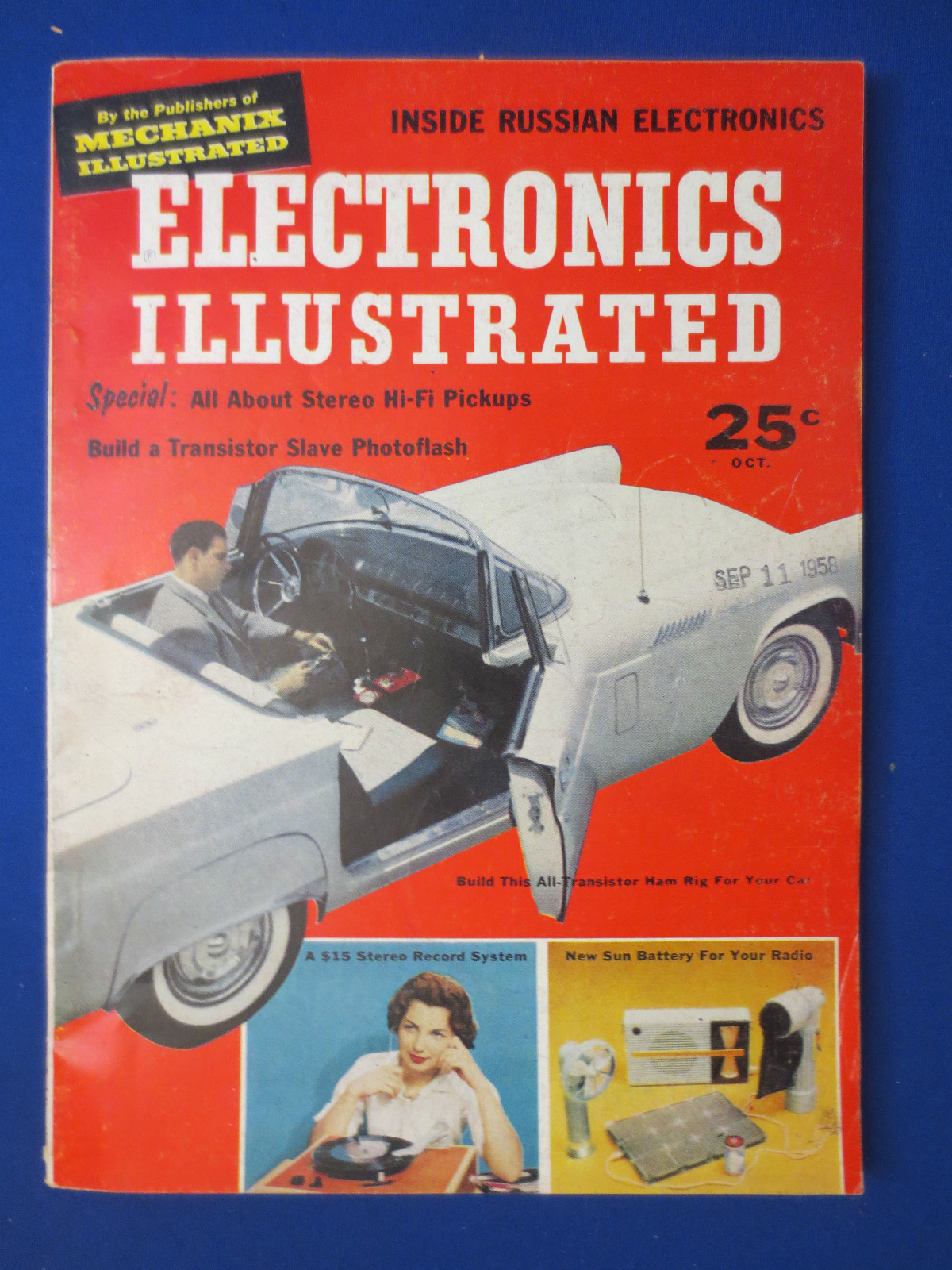 ELECTRONICS ILLUSTRATED OCTOBER 1958 HI FI PICKUPS HAM MONITOR CHECKING TUBES