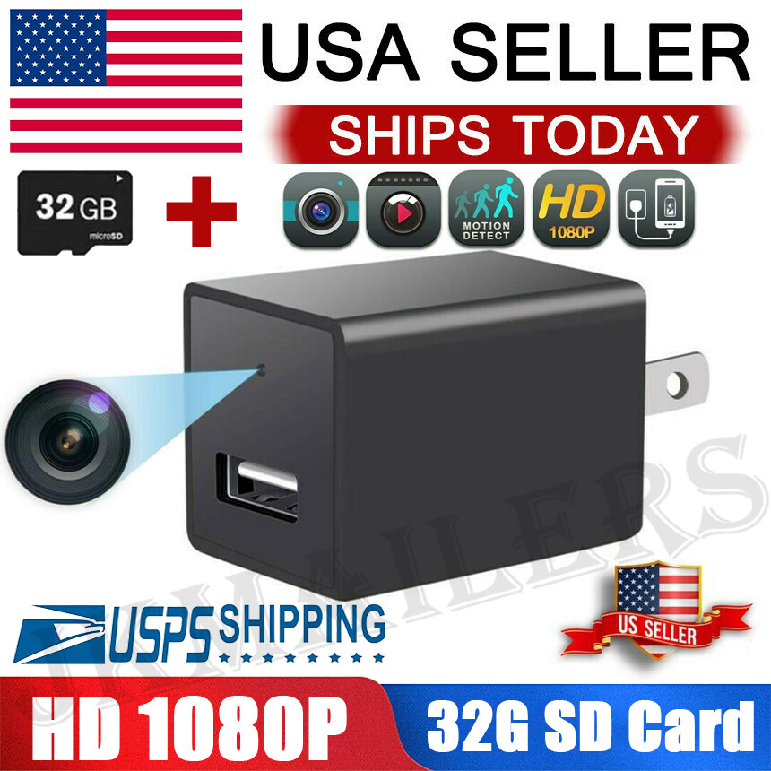 Mini Charger Camera 1080P Full HD Camcorder DVR Loop Record 32GB Card US Mini Charger Camera 1080P Full HD Camcorder DVR Loop Record 32GB Card US