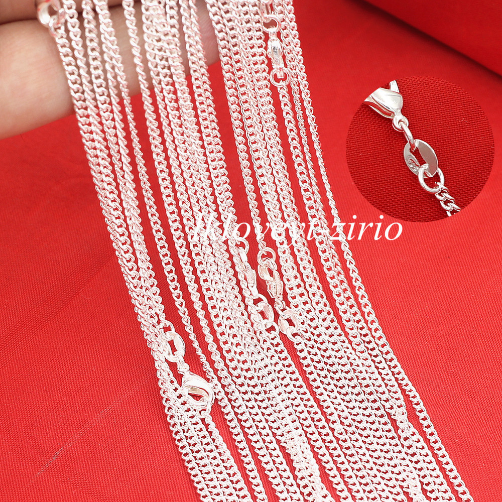 Wholesale Lots 5Pcs 925 Sterling Silver 2mm Flat Curb Link Chain Necklace 16-30″ Wholesale Lots 5Pcs 925 Sterling Silver 2mm Flat Curb Link Chain Necklace 16-30″