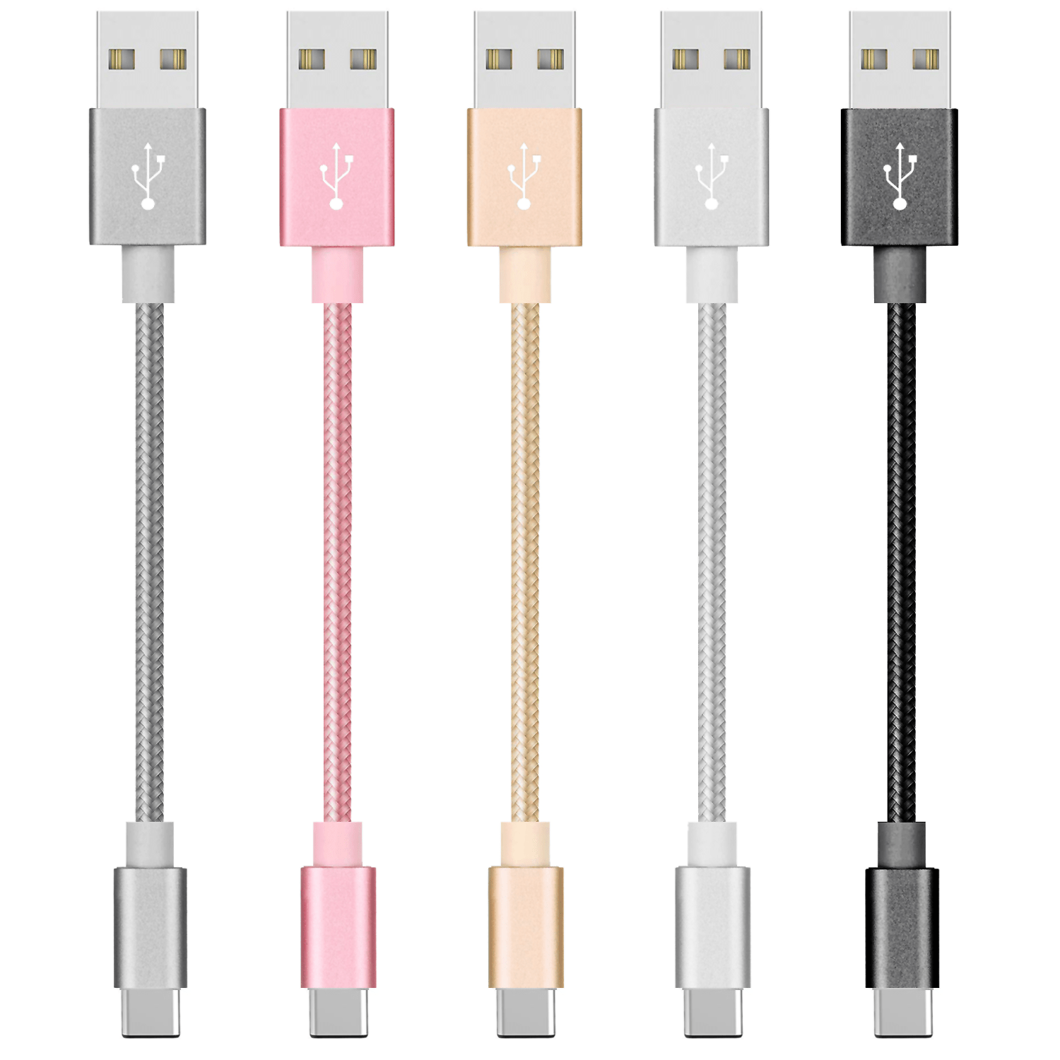 Fast USB Charging Cable Short Cell Phone Charger Cord For iPhone, Samsung, Pixel