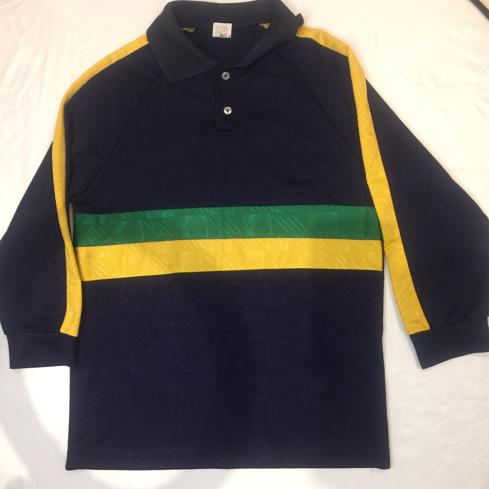 Vintage Covo Sports Green Gold Navy Long Sleeve Small Soccer Football Jersey