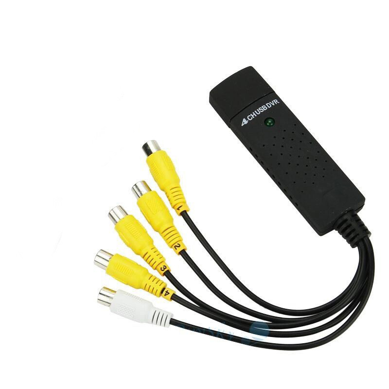 EasyCAP 4 Channel 4CH USB 2.0 Video Audio Capture Adapter Card Win 7 8 Support