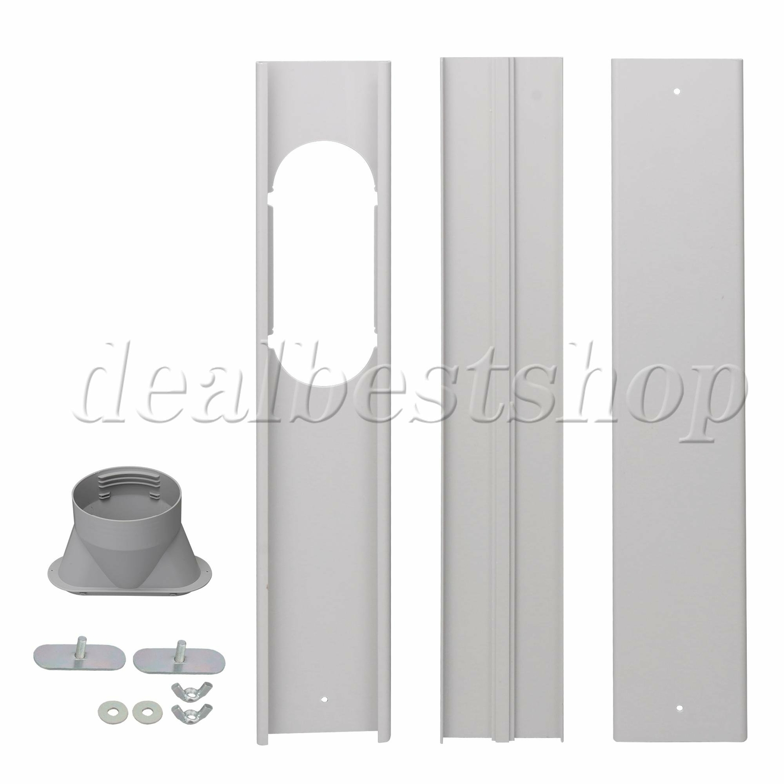 Push and Pull Window Seal Plates for Portable Air Conditioner Gray