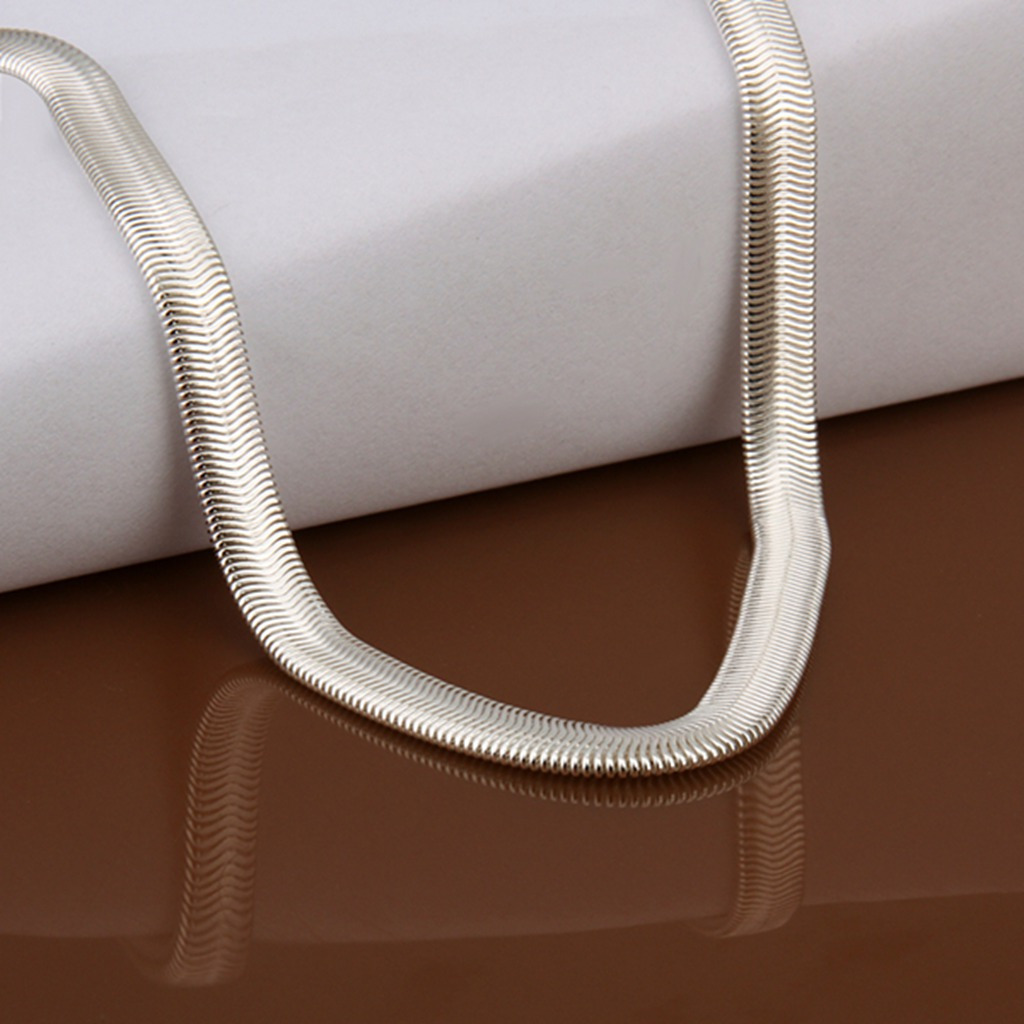 2PCS Men Women Jewelry 925 Sterling Silver 6MM Snake Chain Necklace 16-24Inch 2PCS Men Women Jewelry 925 Sterling Silver 6MM Snake Chain Necklace 16-24Inch