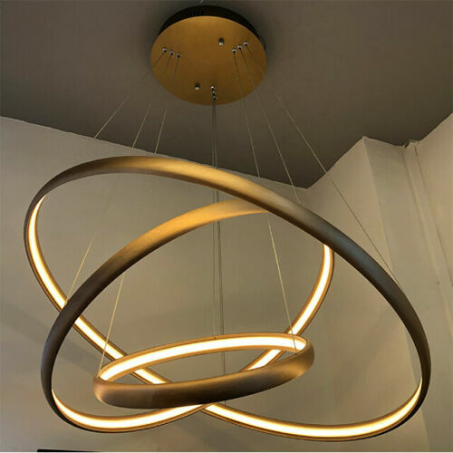 LED Brushed Circles Chandelier Lamp Dining Room Ceiling Staircase Hangling Light LED Brushed Circles Chandelier Lamp Dining Room Ceiling Staircase Hangling Light
