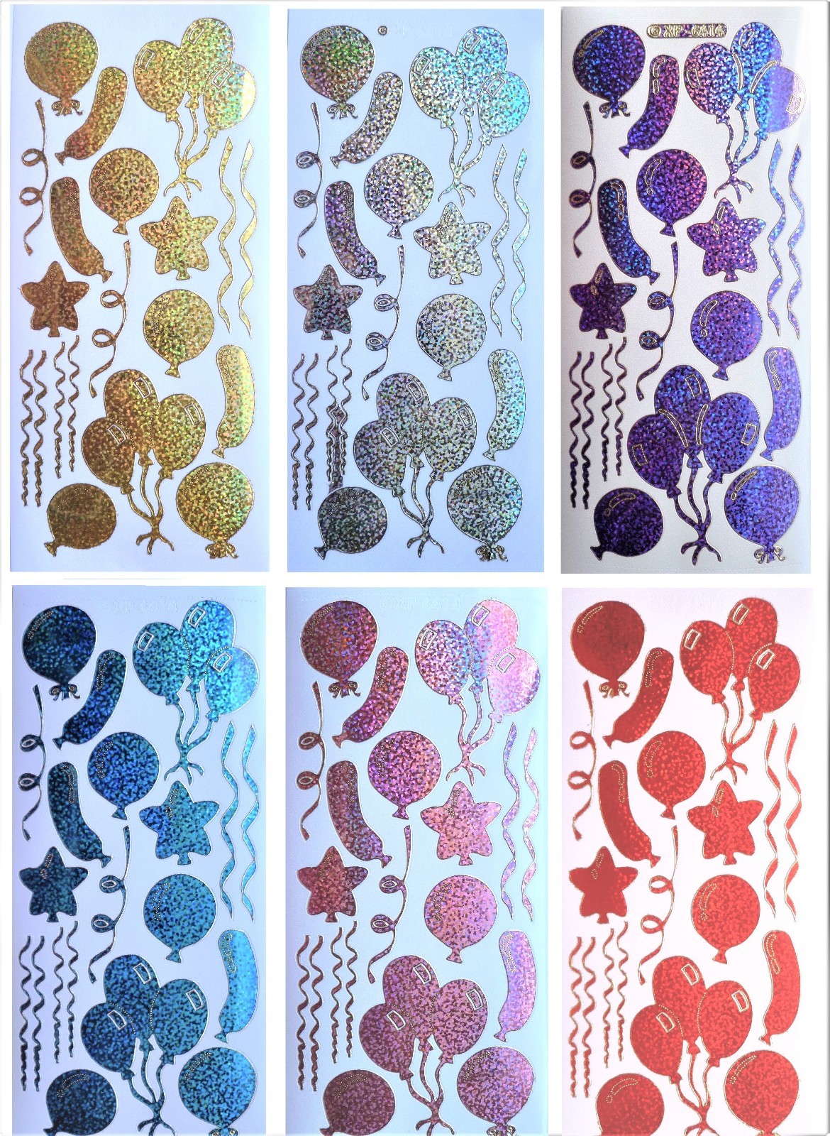 BIRTHDAY BALLOONS Peel off Stickers Shimmer Metallic Party Streamers Card Making BIRTHDAY BALLOONS Peel off Stickers Shimmer Metallic Party Streamers Card Making