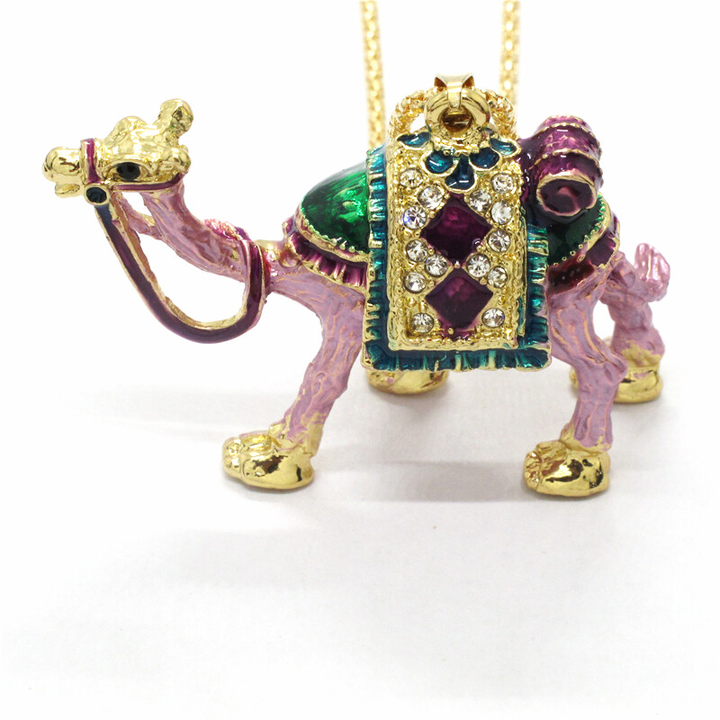 Hot Purple Enamel 3D Camel Animal Crystal Jewelry Fashion Pendant Women Necklace Hot Purple Enamel 3D Camel Animal Crystal Jewelry Fashion Pendant Women Necklace