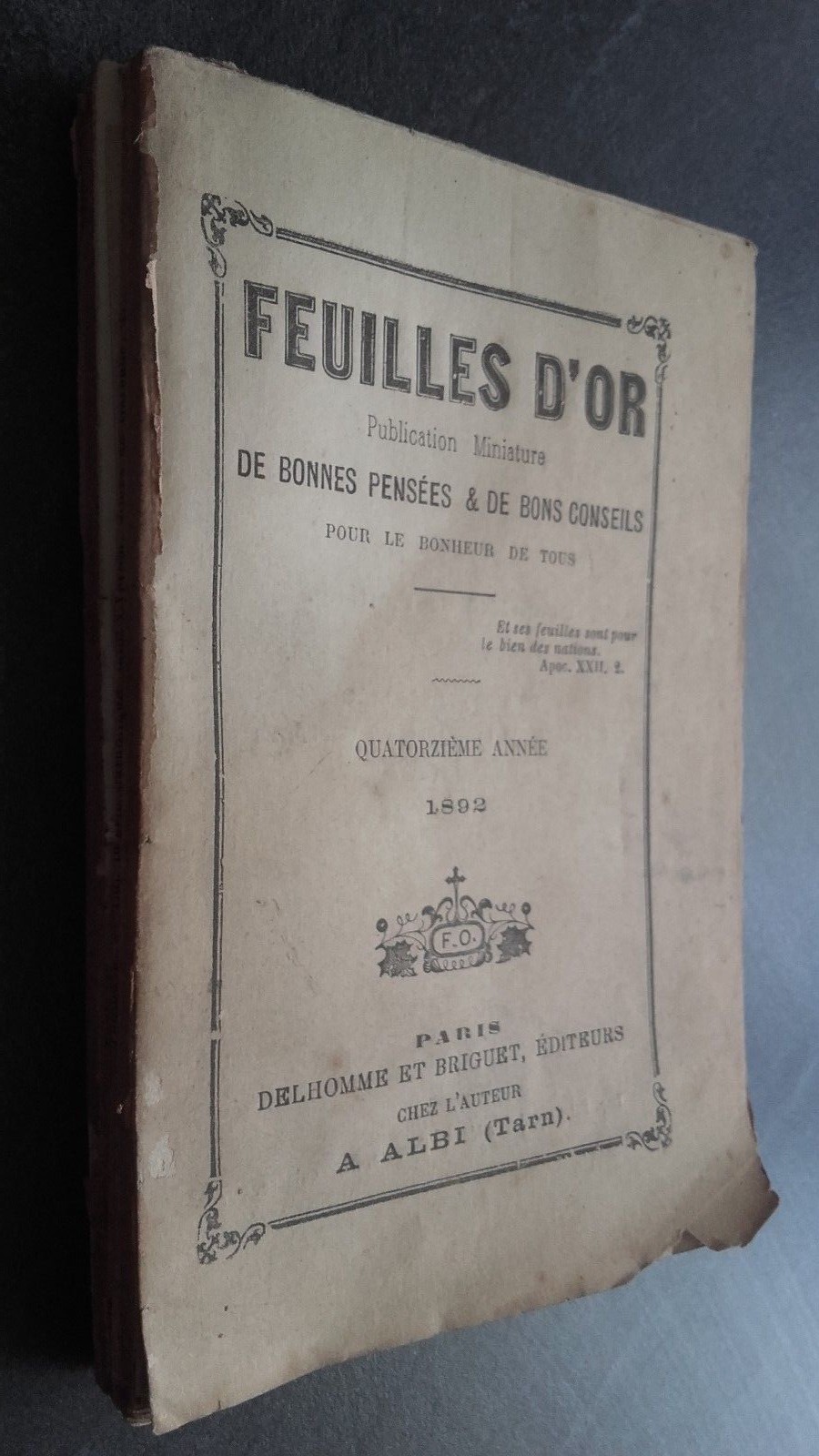 Sheets Gold Good Thoughts & Vouchers Conseils 1892 Delhomme & Briguet 1892 Albi