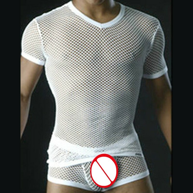 Mens Tops T-shirt Short Sleeve Fashion Elastic Sexy Tops T-shirt Slim Fit