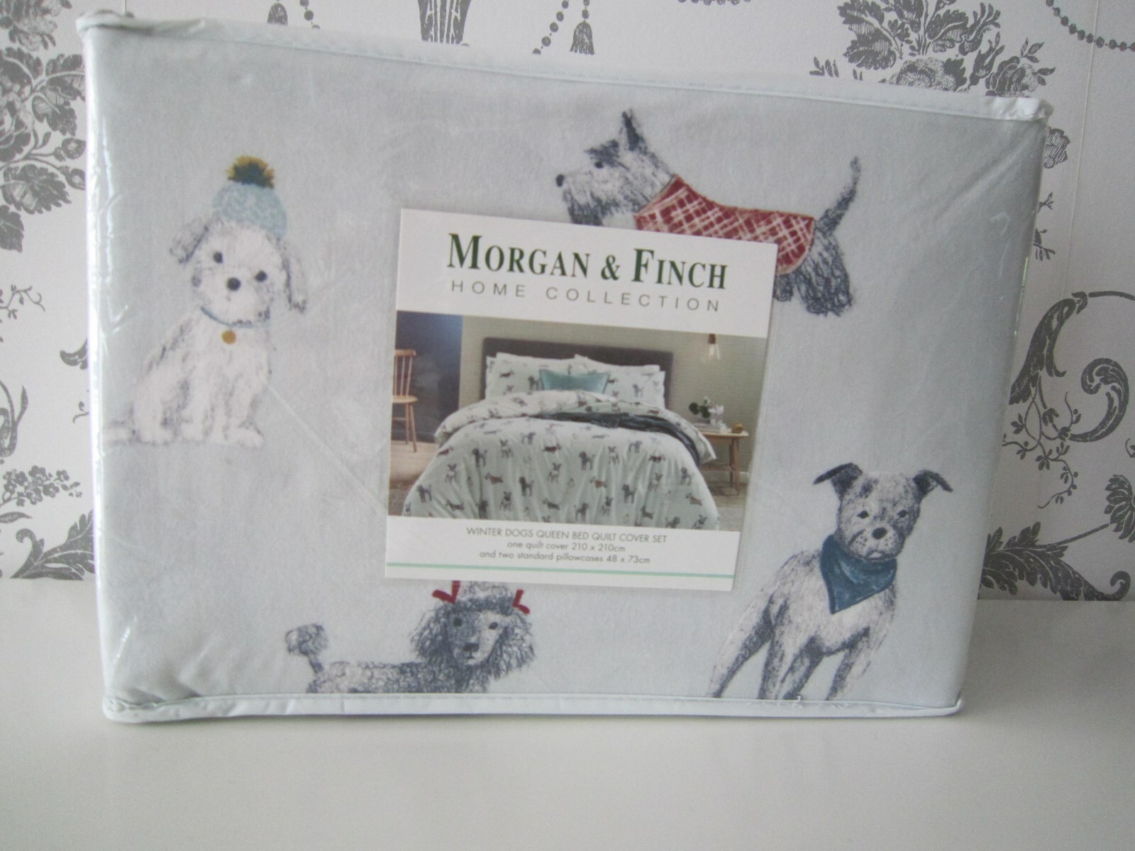 Morgan & Finch WINTER DOGS Flannelette Queen Bed Quilt Cover – from Bed n Bath Morgan & Finch WINTER DOGS Flannelette Queen Bed Quilt Cover – from Bed n Bath