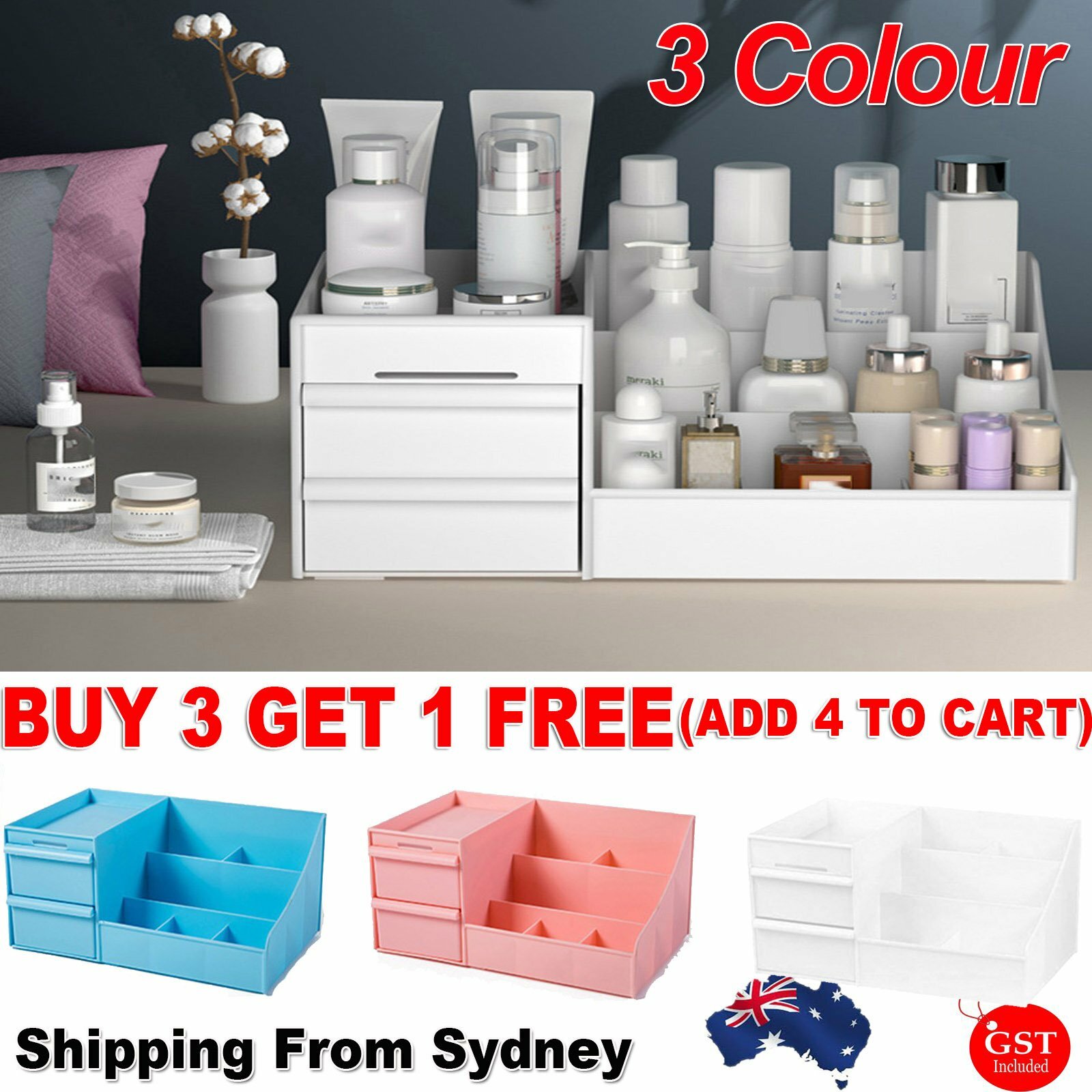 MAKEUP COSMETIC ORGANISER JEWELRY STORAGE GIFT BOX DRAWER CASE CABINET AU STOCK MAKEUP COSMETIC ORGANISER JEWELRY STORAGE GIFT BOX DRAWER CASE CABINET AU STOCK