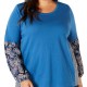 Style & Co. Womens Top Blue 2X Plus Knit Paisley Striped Scoop Neck 044 Style & Co. Womens Top Blue 2X Plus Knit Paisley Striped Scoop Neck 044