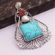 Turquoise Pearl Ethnic Handmade Pendant Jewelry 2.8″ AP 32503 Turquoise Pearl Ethnic Handmade Pendant Jewelry 2.8″ AP 32503