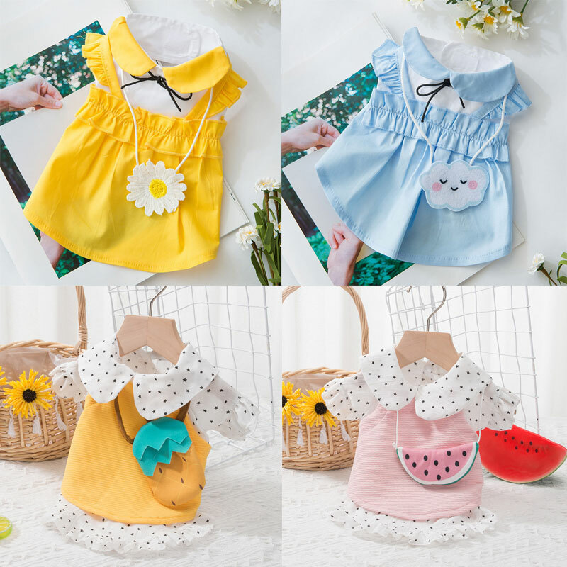 Summer Pet Dog Dress Clothes Daisy Clouds Stars Puppy Cat Princess Skirts Teddy Summer Pet Dog Dress Clothes Daisy Clouds Stars Puppy Cat Princess Skirts Teddy