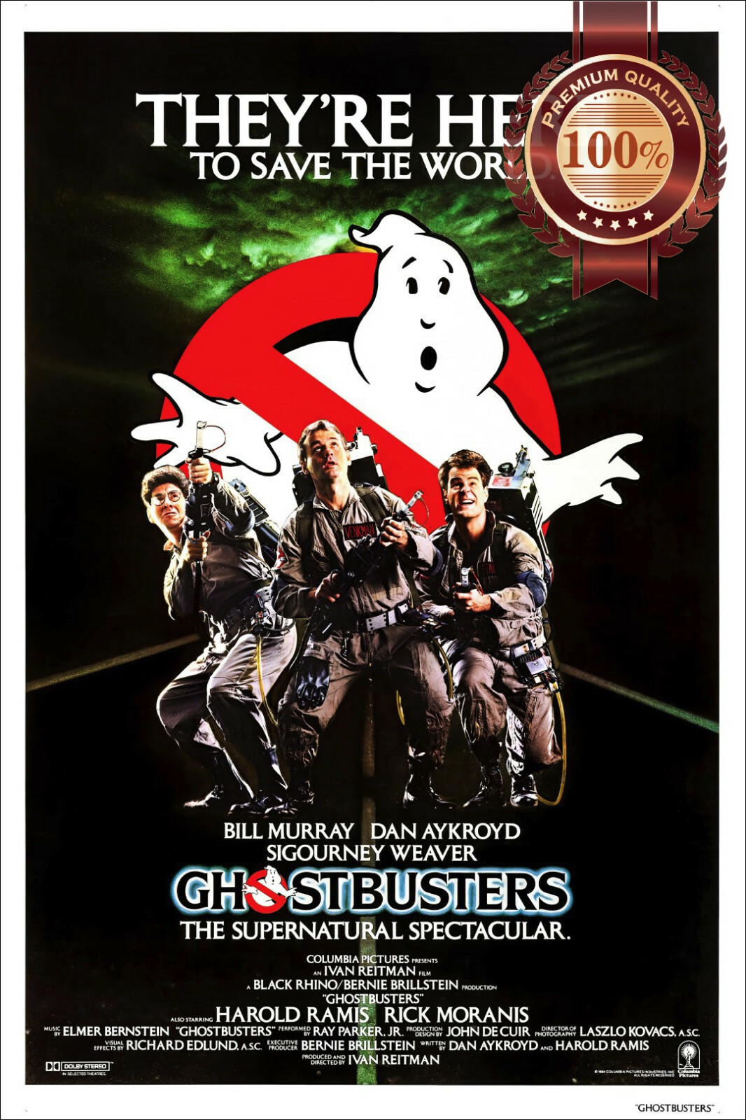 GHOSTBUSTERS 1984 CAST OFFICIAL ORIGINAL CINEMA MOVIE PRINT PREMIUM POSTER GHOSTBUSTERS 1984 CAST OFFICIAL ORIGINAL CINEMA MOVIE PRINT PREMIUM POSTER