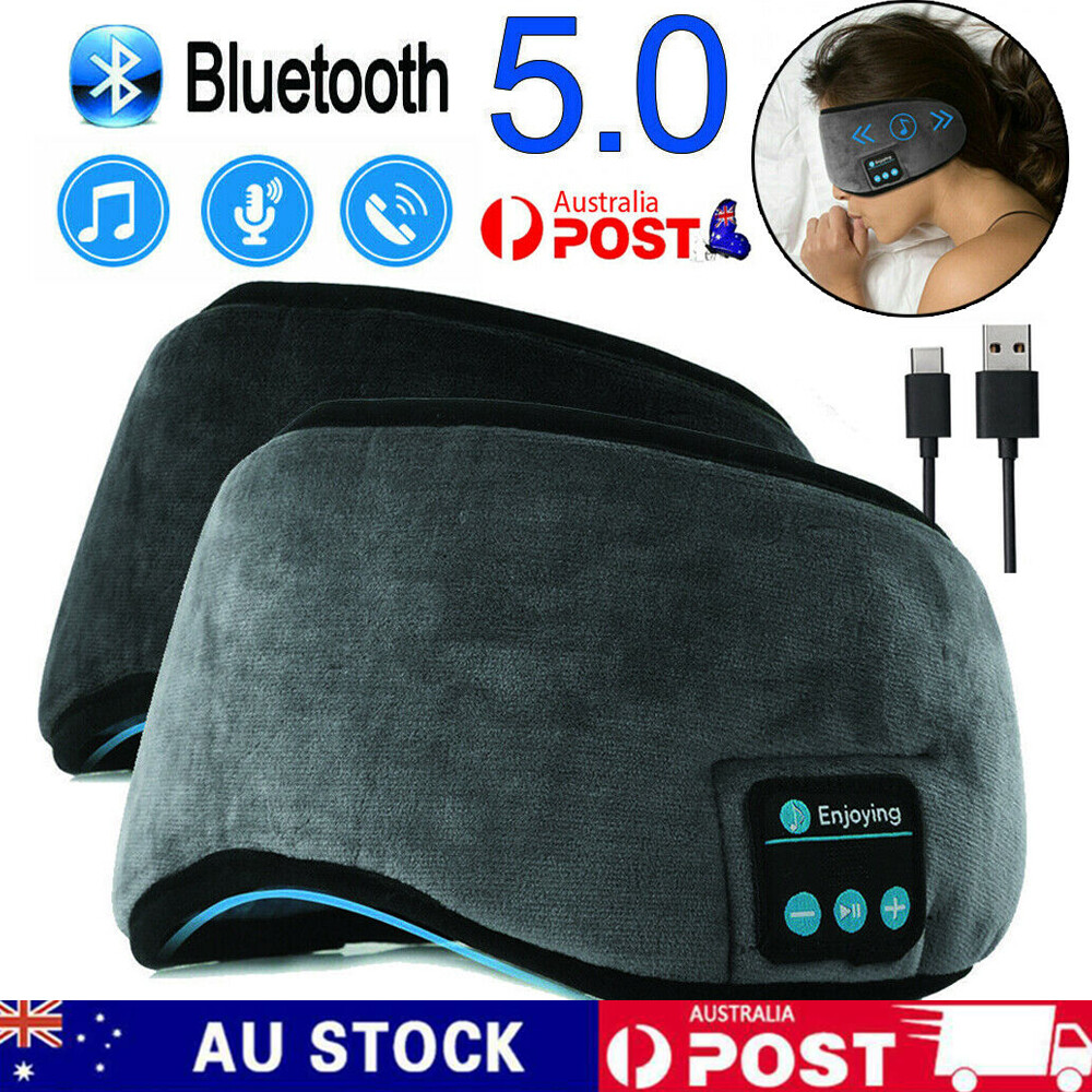 Wireless Bluetooth 5.0 Stereo Eye Mask Headphones Earphone Sleep Music Mask AU & Wireless Bluetooth 5.0 Stereo Eye Mask Headphones Earphone Sleep Music Mask AU &