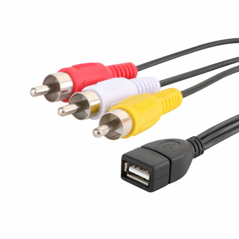 5FT USB 2.0 A Female to 3 RCA Male Audio Video AV Adapter Cable Cord For PC TV 5FT USB 2.0 A Female to 3 RCA Male Audio Video AV Adapter Cable Cord For PC TV