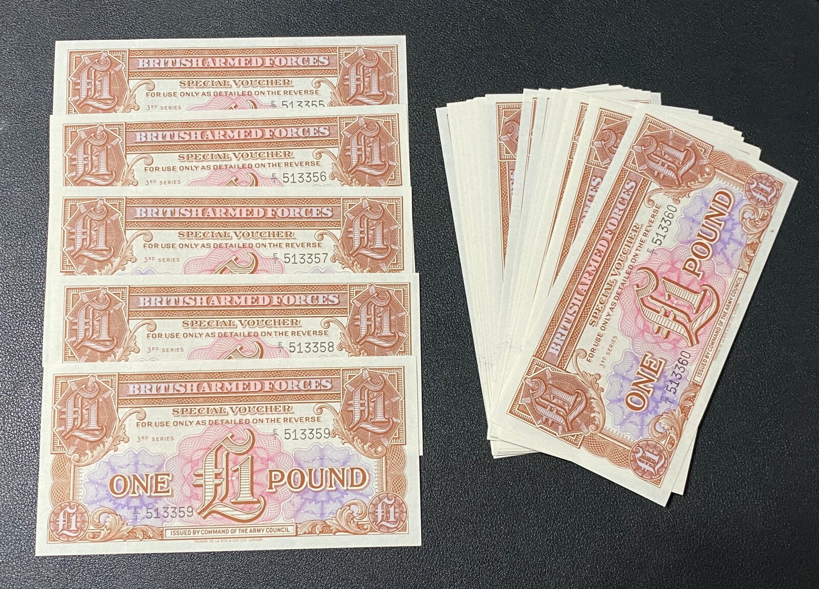 British Armed Forces UNC Note Special Voucher 1 Pound 3rd Series 1956 M29 British Armed Forces UNC Note Special Voucher 1 Pound 3rd Series 1956 M29