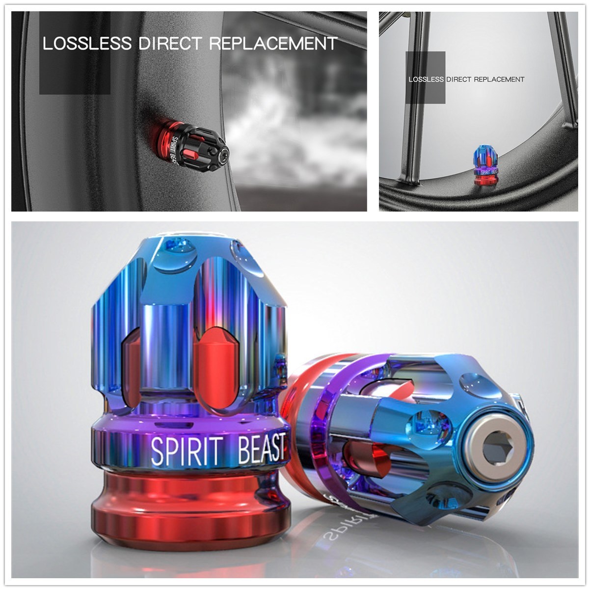 CNC Aluminum Alloy Motorcycle Wheel Tire Gas Cap Cover Moto Accessories Blue&Red CNC Aluminum Alloy Motorcycle Wheel Tire Gas Cap Cover Moto Accessories Blue&Red