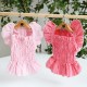 Sweet Cat Pet Dog Dress Clothes Flying Sleeve Pleated Waist Tutu Princess Skirts Sweet Cat Pet Dog Dress Clothes Flying Sleeve Pleated Waist Tutu Princess Skirts