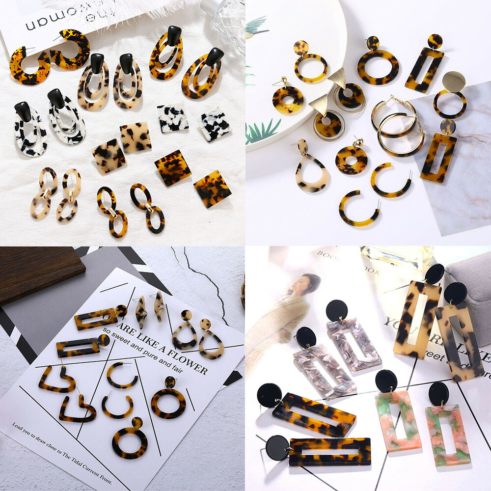 Fashion Women Earring Acrylic Geometric Resin Drop Dangle Stud Earrings Jewelry Fashion Women Earring Acrylic Geometric Resin Drop Dangle Stud Earrings Jewelry
