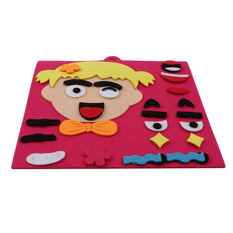One Set Parents and Children Five Sense Organs DIY Assembling Puzzles Toy N3