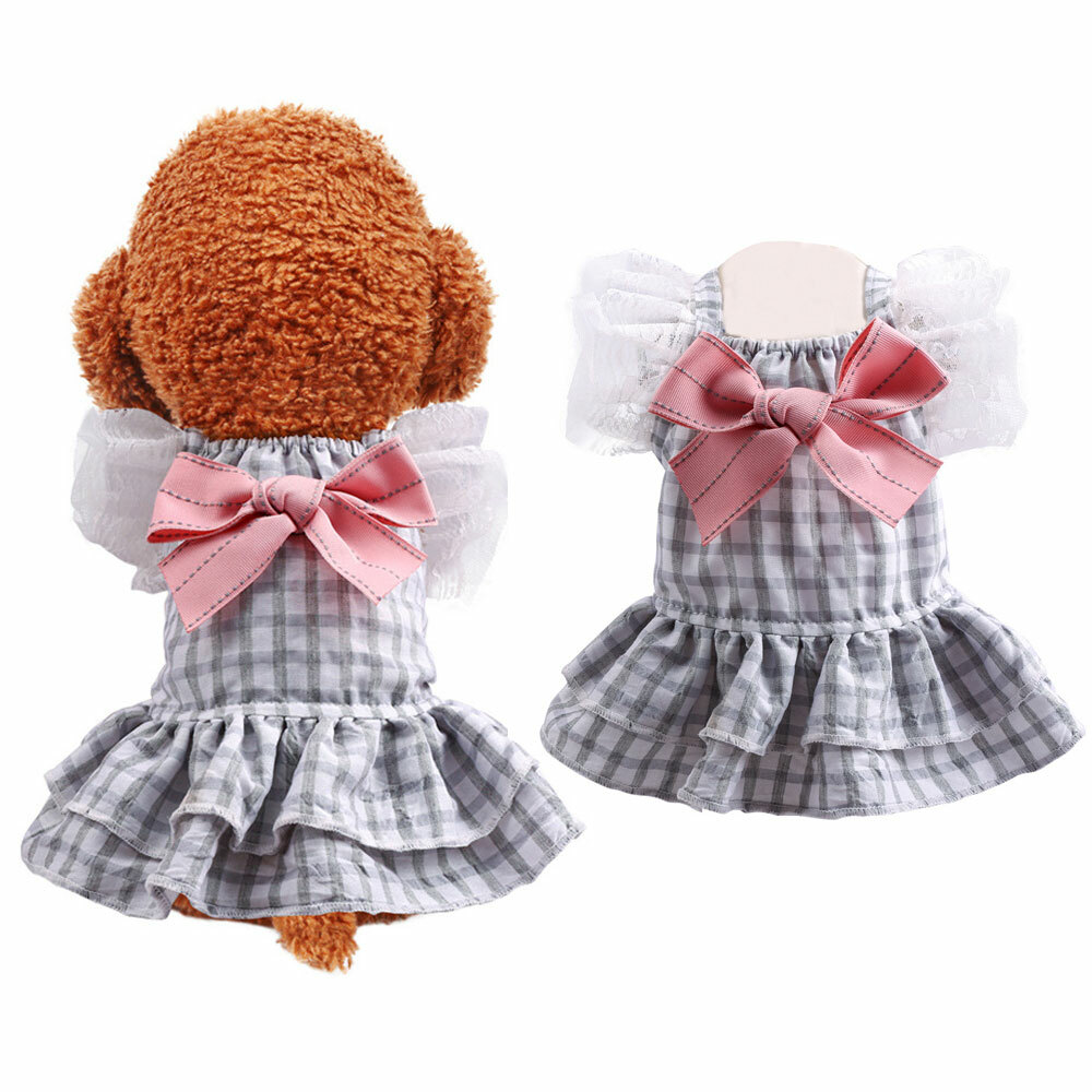 Cute Pet Dog Dress Clothes Plaid Bow Lace Princess Skirt Puppy Cat Dresses Teddy Cute Pet Dog Dress Clothes Plaid Bow Lace Princess Skirt Puppy Cat Dresses Teddy
