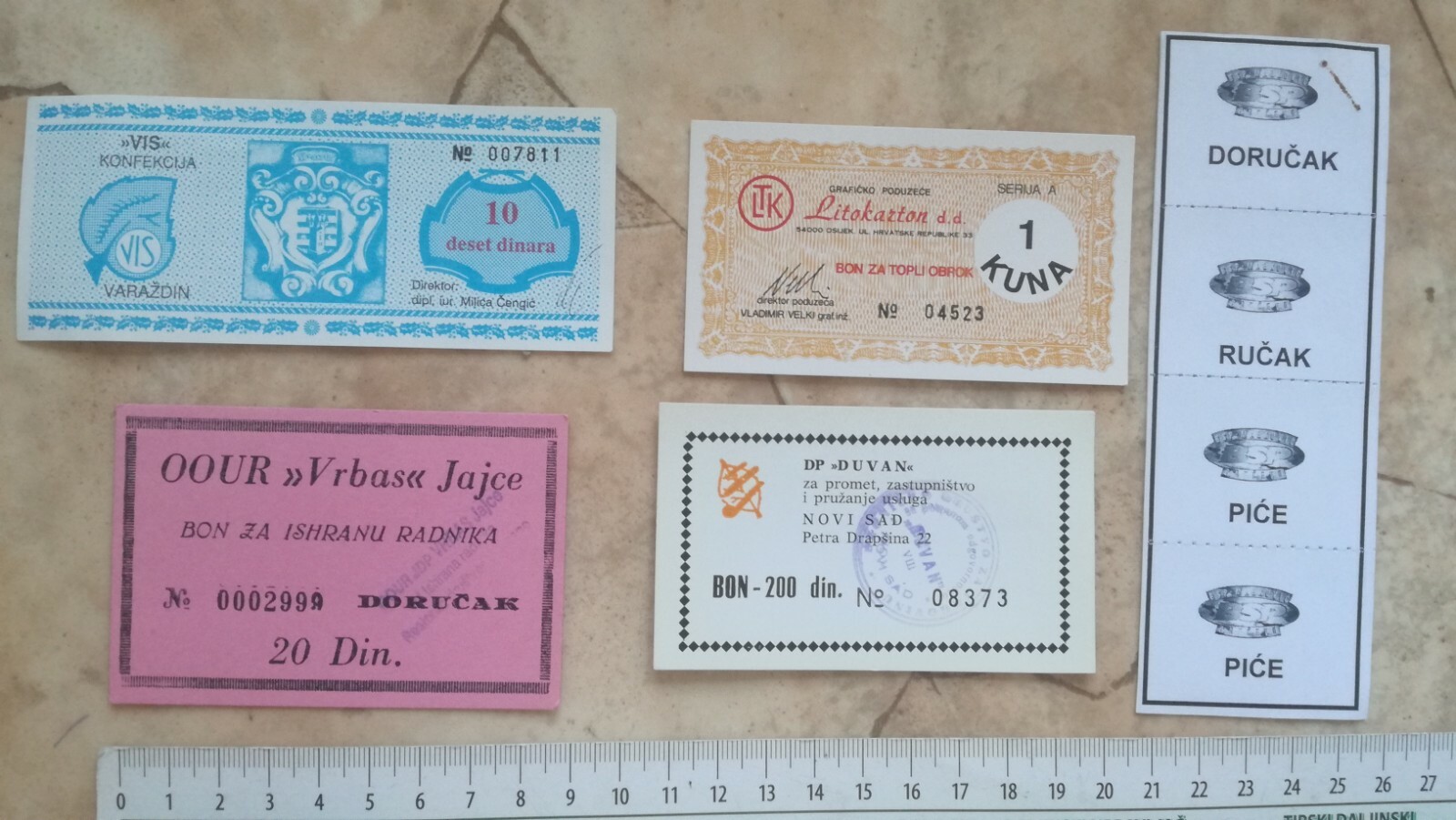 YUGOSLAVIA SERBIA LOT COUPON VOUCHER DINAR MEAL TOBACCO CROATIA CLOTHING SHOP YUGOSLAVIA SERBIA LOT COUPON VOUCHER DINAR MEAL TOBACCO CROATIA CLOTHING SHOP