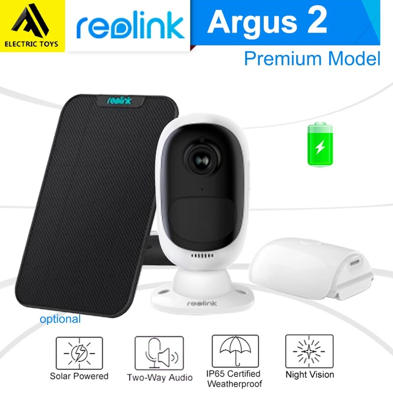 Reolink Argus 2 Security IP Camera Rechargeable Battery WiFi Solar Panel Power Reolink Argus 2 Security IP Camera Rechargeable Battery WiFi Solar Panel Power