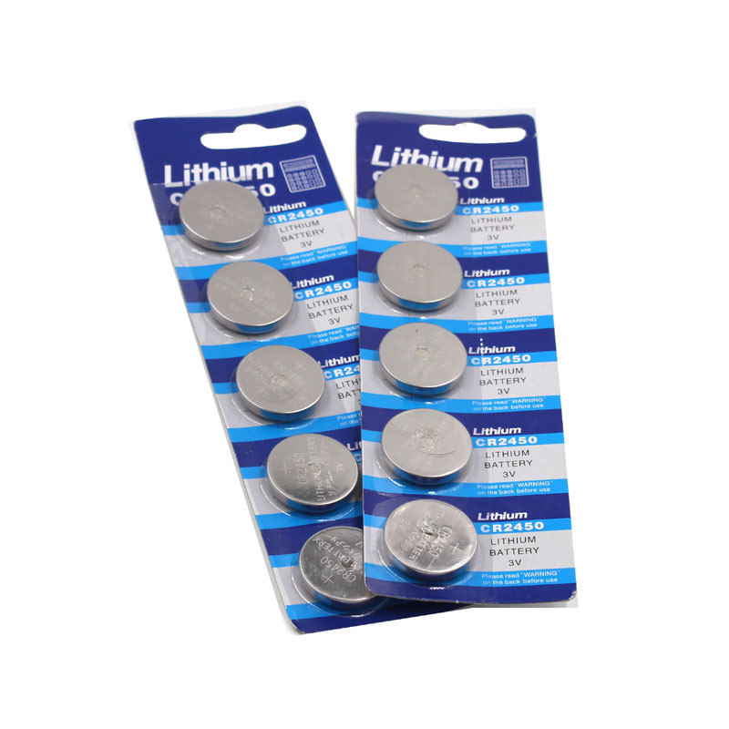 5 Pcs CR2450 3.0V Button Cell Coin Battery Electronics Watch Key Remote Electric