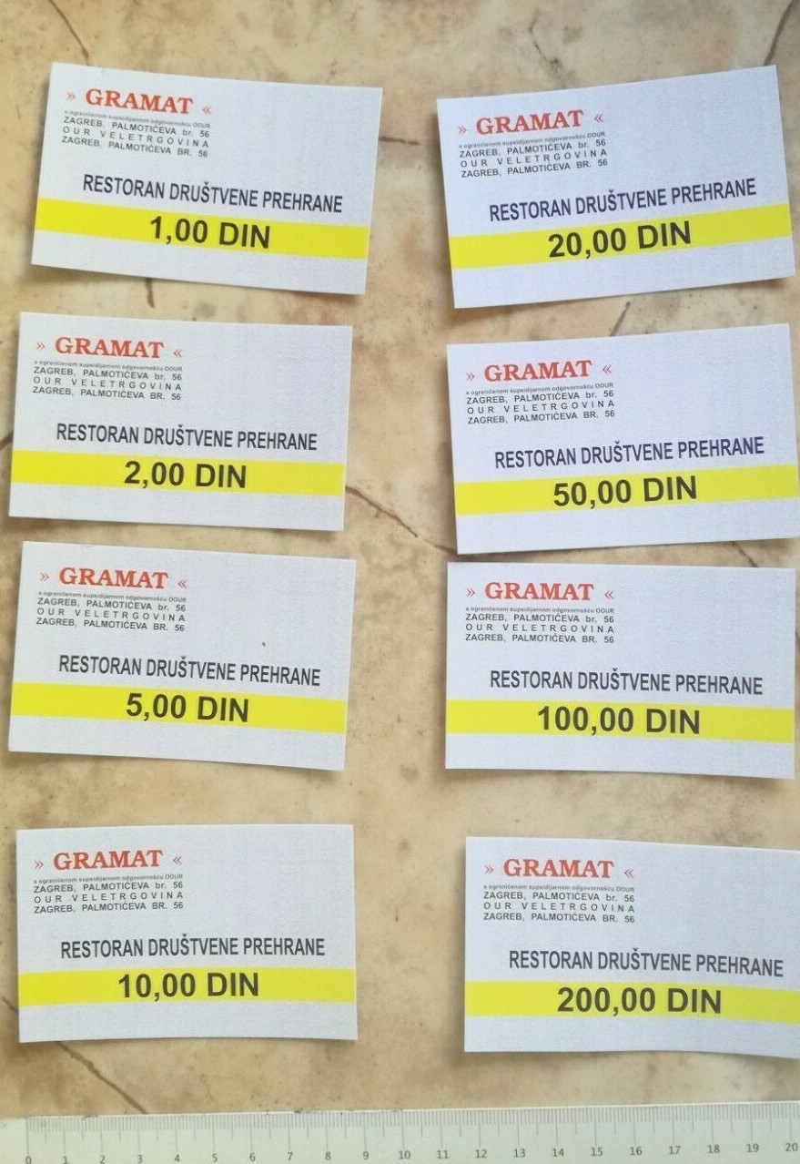YUGOSLAVIA CROATIA TRADE COMPANY restaurant LOT COUPON VOUCHER BON DINAR ZAGREB YUGOSLAVIA CROATIA TRADE COMPANY restaurant LOT COUPON VOUCHER BON DINAR ZAGREB