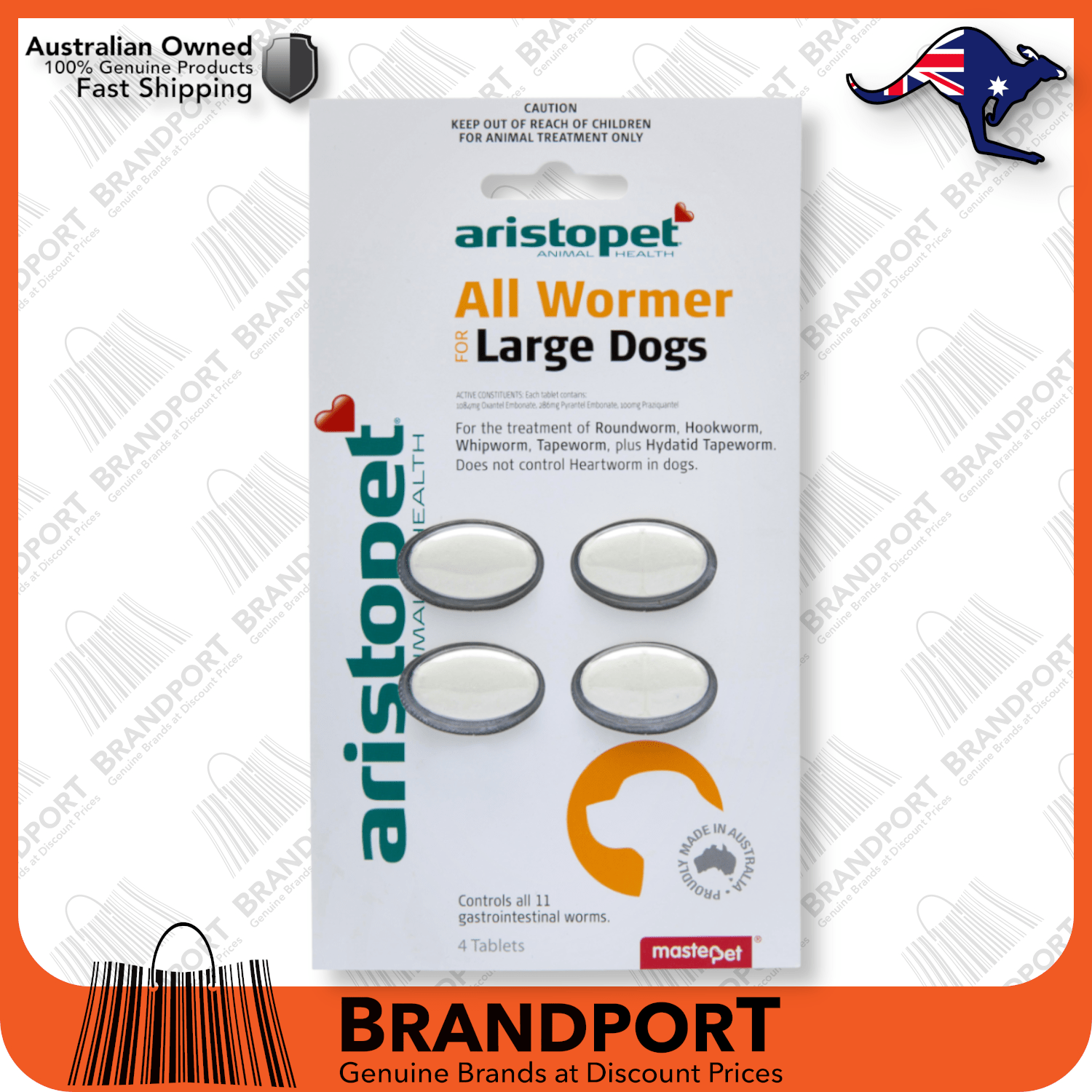 Aristopet All Wormer for Large Dogs 4pack – Dog Worming Tablets -Australian made Aristopet All Wormer for Large Dogs 4pack – Dog Worming Tablets -Australian made