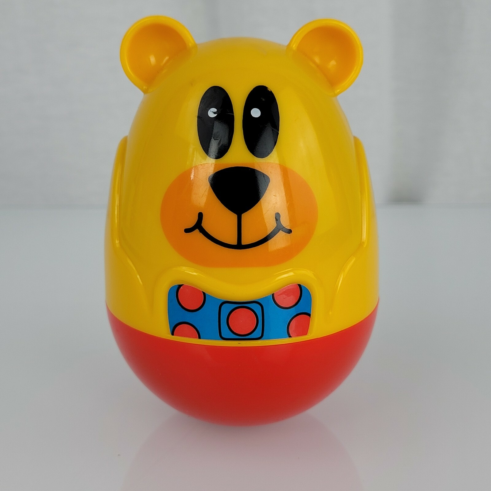 Fisher Price Baby Plastic Tipsy Rocking Teddy Bear Red Yellow Chime Rattle Toy Fisher Price Baby Plastic Tipsy Rocking Teddy Bear Red Yellow Chime Rattle Toy