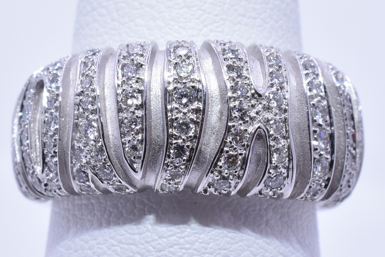 0.71ct Pave Diamond Ring in 18K White Gold