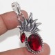 Garnet 925 Silver Plated Gemstone Handmade Pendant 2.1″ Unique Gift GW Garnet 925 Silver Plated Gemstone Handmade Pendant 2.1″ Unique Gift GW