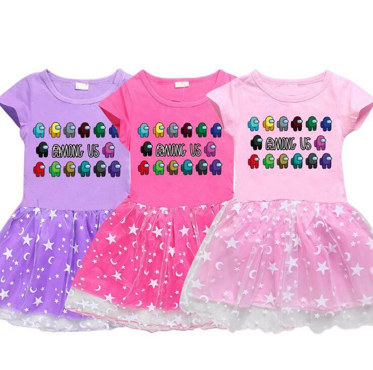 Among US Game Fashion Kids Girls Princess Show Dress Lace Cotton Skirt Pageant Among US Game Fashion Kids Girls Princess Show Dress Lace Cotton Skirt Pageant