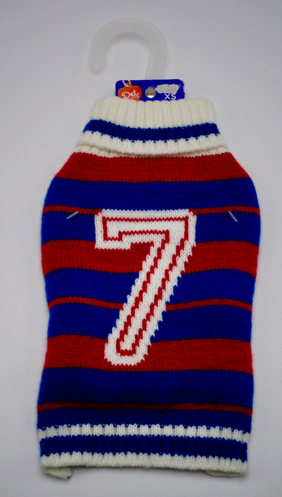 Pet Central Dog Knit Sweater Turtleneck Lucky 7 Size XS Pet Central Dog Knit Sweater Turtleneck Lucky 7 Size XS