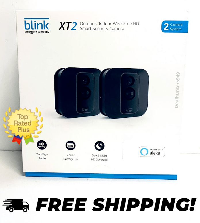 Blink – XT2 2-Camera Indoor/Outdoor Wire-Free 1080p Surveillance System – Black