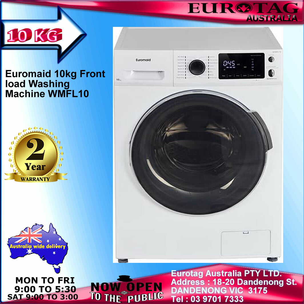 Euromaid 10kg Front load Washing Machine WMFL10 2 YEARS WARRANTY RRP$1499