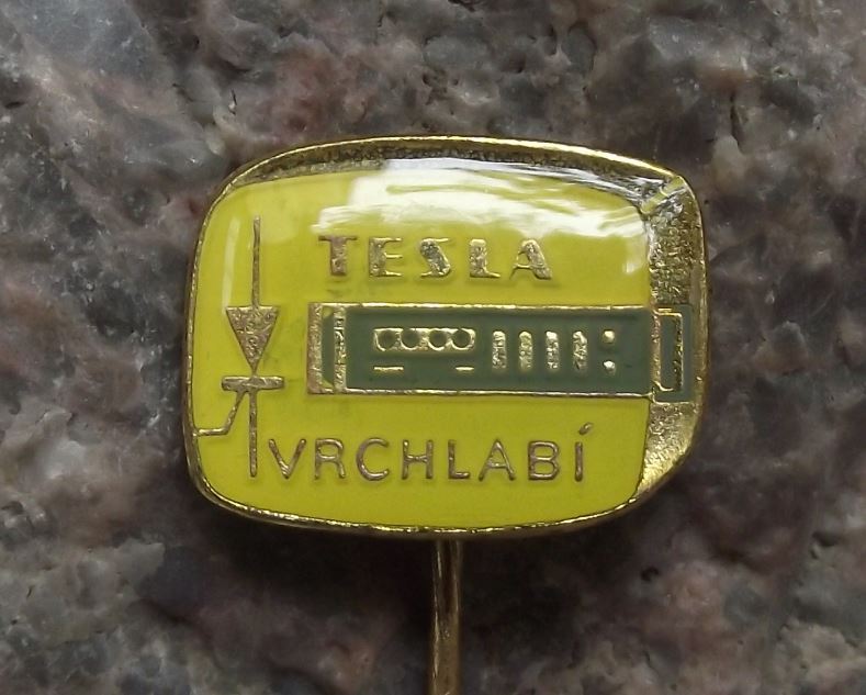 Tesla Vrchlabi Vintage Retro Transistor Radio Diode Symbol Electronics Pin Badge Tesla Vrchlabi Vintage Retro Transistor Radio Diode Symbol Electronics Pin Badge