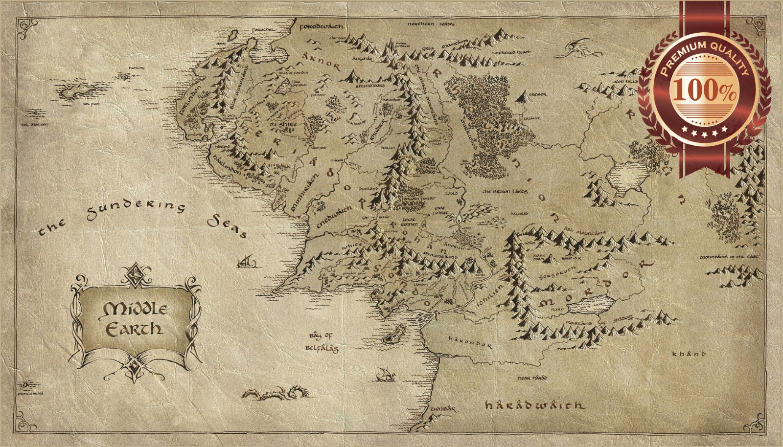 MIDDLE EARTH LORD OF THE RINGS LOTR MAP HOBBIT HOME PRINT ART PREMIUM POSTER MIDDLE EARTH LORD OF THE RINGS LOTR MAP HOBBIT HOME PRINT ART PREMIUM POSTER