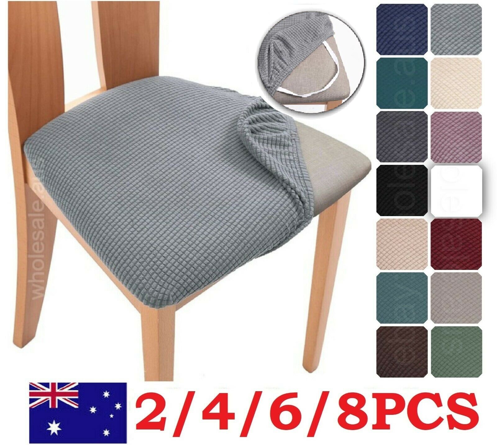 2/4/6/8PCS Stretch Spandex Jacquard Dining Room Chair Seat Covers Removable Wash 2/4/6/8PCS Stretch Spandex Jacquard Dining Room Chair Seat Covers Removable Wash