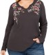Style & Co Women’s Thermal Gray Size 1X Plus Floral Embroidered Top #271 Style & Co Women’s Thermal Gray Size 1X Plus Floral Embroidered Top #271