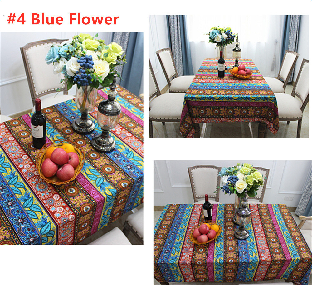Boho Style Dining Cotton Linen Rectangular Tablecloths Cover Kitchen Table Decor Boho Style Dining Cotton Linen Rectangular Tablecloths Cover Kitchen Table Decor