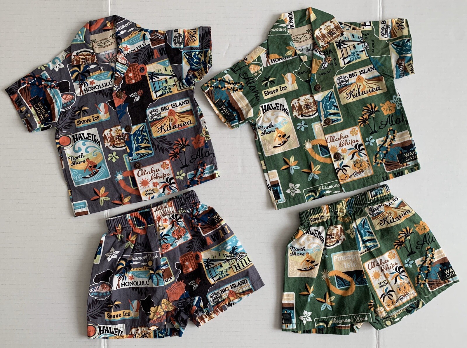 Lot of 2 E&K Fashion Baby Boy 6 Months Twins Hawaiian 2 pc Set Shirt & Shorts Lot of 2 E&K Fashion Baby Boy 6 Months Twins Hawaiian 2 pc Set Shirt & Shorts