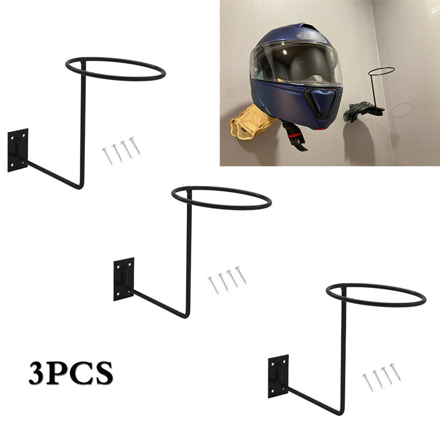 3× Motorcycle Helmet Bracket Hanger Wall Mounted Hook Rack For Hat Accessories 3× Motorcycle Helmet Bracket Hanger Wall Mounted Hook Rack For Hat Accessories