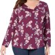 Style & Co. Womens Blouse Purple Size 3X Plus Twist-Front Floral Print #449 Style & Co. Womens Blouse Purple Size 3X Plus Twist-Front Floral Print #449
